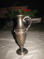 Ezüstözött  Argentor AS , jelzésű kiöntő  , amfora , egyik fogója hiányzik , 16 cm