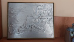 (K) Szép fém falikép 45x35 cm