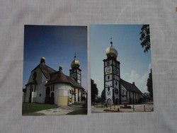 Régi osztrák képeslap 1.: St. Barbara-Kirche, Bärnbach (Ausztria, Hundertwasser-stílus, templom)