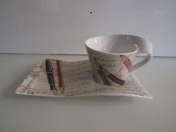 Villeroy & boch - new - coffee set - new wave - porcelain - plate 23 x 17 cm - cup 2.5 dl