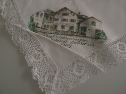 Handkerchief - hand crochet in the round - large - unused - Austrian - handkerchief - 25 x 24 cm