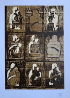 Ország Lili (1926-1987) Ikonosztáz (1978) című szitanyomata /49x34 cm/