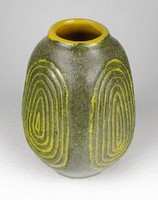 1I168 mid-century marked applied art retro ceramic vase 16 cm