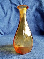 Antik 6 szögletű üveg palack, 18 cm
