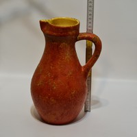 Tófej, narancssárga mázas kerámia kancsó (2192)