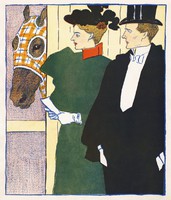 Edward Penfield - Lóversenyen - vászon reprint vakrámán