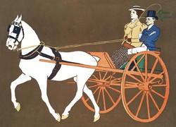 Edward Penfield - Kocsikázás - vászon reprint vakrámán