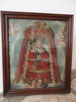 Antique holy image on oil canvas