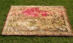 Régi szarvas mintás falvédő vintage faliszőnyeg szarvasos falikárpit 180 cm