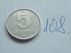 NÉMET NDK 5 PFENNIG 1968 A, ALU.  108.