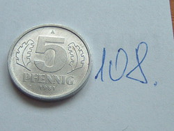NÉMET NDK 5 PFENNIG 1981 A, ALU.  108.