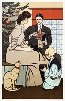 Edward Penfield - Vintidzs karácsony - vászon reprint vakrámán