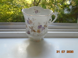 19.Rococo rich lacy, embossed, ribbed floral cup hand gold numbered