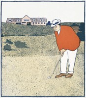 Edward Penfield - Golfozás - vászon reprint vakrámán