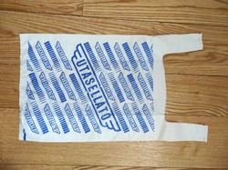 Retro passenger advertising bag - Hungarian transport souvenir, plastic bag