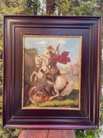 JELZÉS NÉLKÜL:SÁRKÁNYÖLŐ SZENT GYÖRGY  97,5x84,2cm!!!!