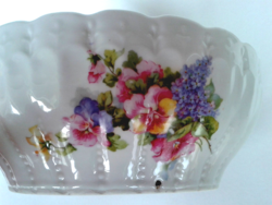 Old porcelain bowl wall decoration spring floral coma bowl lilac pansy pattern folk wall bowl