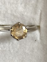 New modern white gold ring with lemon