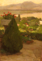 Discount! Ferenc Krutsay: Danube bend, view from the artist's villa in Dömös / villa panorama artist