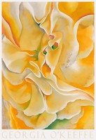 Modern művészeti plakát Georgia O'Keeffe Sárga szagosbükköny 1925 absztrakt virág festmény makro