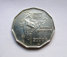 INDIA - 2 rúpia - 2000 -  Nemzeti Integráció