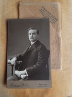 Hibátlan budapesti fotó T1/2!, 1910 Rozgonyi Dezső műterméből - fiatalember - saját tokkal