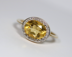 Gerry Weber 14 kr.arany gyűrűm gyémántokkal-citrinnel