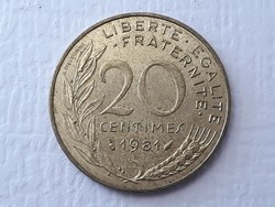 20 Centimes 1981 Coin - French 20 centimes 1981 republique francaise foreign coin