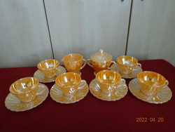 American refractory tea set, six-person, peach flower color. He has! Jókai.