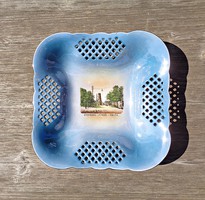 Old woodpecker-bath-memory in openwork porcelain bowl