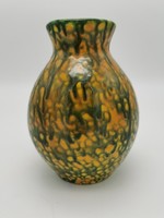 Retro vase, Hungarian handicraft ceramics, 16.5 cm