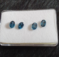 • Mesés mélykék london blue topáz drágakövek  -  új  7x5mm