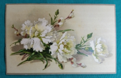 Antik virágos képeslap " Szekfű "