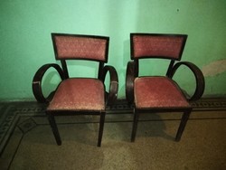 A pair of Lajos Kozma's art-deco armchairs, 1930s, to be renovated!