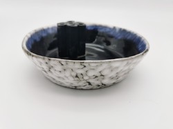 Retro kerámia váza, ikebana, Hódmezővásárhely, 17 cm