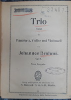 BRAHMS : H - DUR TRIO Op.8  ZSEBPARTITÚRA