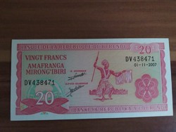 20 Francs, Burundi, 2007