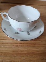 Herendi porcelán platina bécsirózsás teáscsésze + alj, ùj