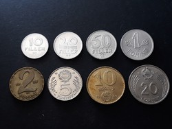 10 20 50 Fillér 1 2 5 10 20 Forint 1989 érme - Magyar Ft sor 1989 pénzérmék