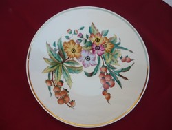 Unique hand-painted zsolnay wall plate, beautiful ,, master examination, 25 cm non-series product.