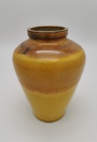 Retro vase, Hungarian handicraft ceramic, marked, m kiss, 17 cm