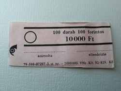 Bankjegy kötegelő szalag 100 Ft - 100 darab retró, régi 100 Forintos bankjegynek rózsaszín