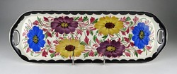 1I448 Antique Citylőd Majolica Tray 14.5 x 42 cm
