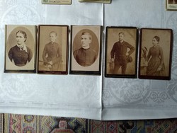 5 db antik fénykép, 3 Mager, 2 Wittmann, Komárom