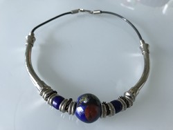 Necklace with hand-painted ceramic beads, 37.5 cm