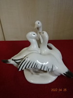 ROYAL DUX  csehszlovák porcelán figura, kézzel festett három liba. Vanneki! Jókai.