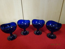 Glass ice cream cup, cobalt blue, four in one for sale. He has! Jókai.