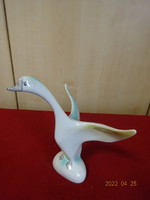 Hollóház porcelain figurine, swan with beautiful painting. He has! Jókai.