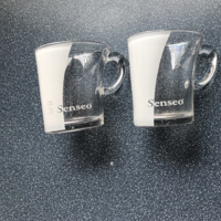 Glass cup of “Senseo” espresso coffee