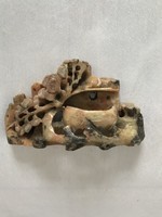 Pumice carving Chinese? Holder with flower pattern